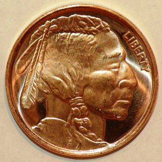 999 Pure Copper Bullion 2012 Indian Head Design Coin