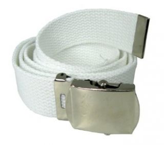 Nice Shades White One Size Canvas Military Web Belt With