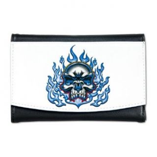 Artsmith, Inc. Mini Wallet Skull in Blue Flames Clothing