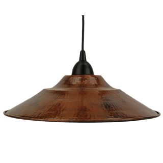 Hand hammered Copper 13 inch Large Round Pendant Light Fixture (Mexico