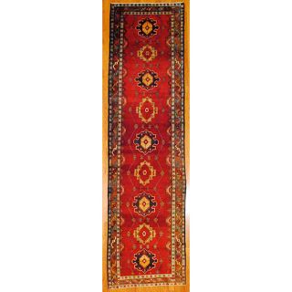 Persian Hand knotted Red/ Brown Tribal Hamadan Wool Rug (38 x 138)
