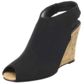 Womens Portia Slingback Wedge Sandal,Black/Natural,5.5 M US Shoes