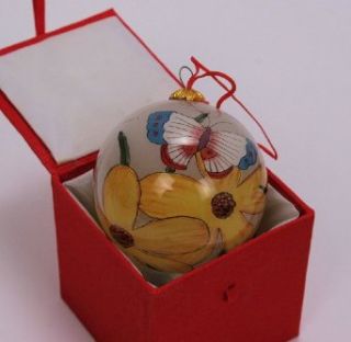 Collectible Hand Painted Christmas Ornaments (Yellow
