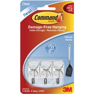 Command Utensil Hooks with Clear Strips (Pack of 3)