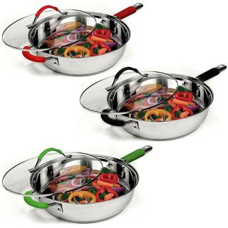 18/10 Stainless Steel 11 inch Frying Pan with Lid