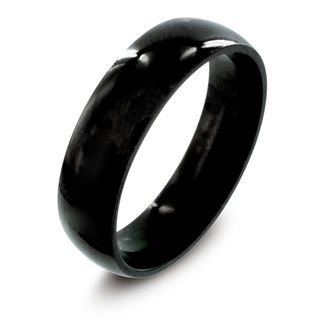Black plated Stainless Steel Domed Ring