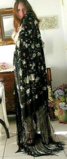 Exquisite Hand Embroidered Silk Piano Shawl Clothing