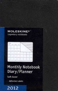 Moleskine 2012 Monthly Notebook Black Soft Cover Pocket (Calendar