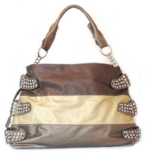 Pewter Leather Handbag Spring 2013   Bronze Stripe Hobo or