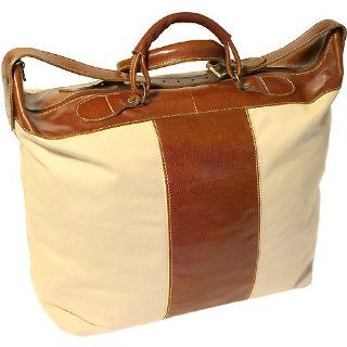 Floto Leather and Canvas Duffle tote bag luggage Sports