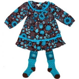 Le Top Pretty As a Flower Corduroy Dress with Tights
