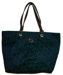 Womens Tommy Hilfiger Large Tote Handbag (Navy/Green