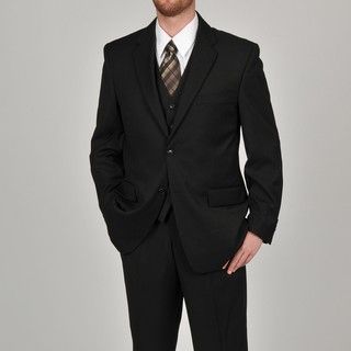 Adolfo Mens Solid Black 2 button Suit Separate Coat