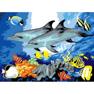 Junior Large Paint By Number Kit 15 1/4 X 11 1/4 Dolphins