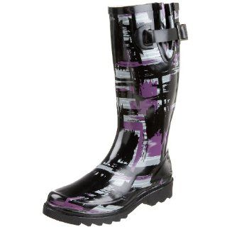 Chooka Womens Abstraction Rain Boot,Black,5 M US Shoes