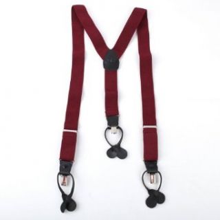 Red Checkered Casual Elastic Adjustable Suspender for Men