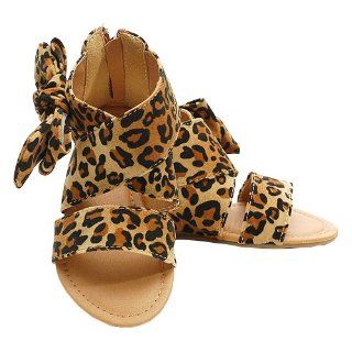 Leopard Print Ankle Bow Strappy Sandals Shoes Forever Link Shoes
