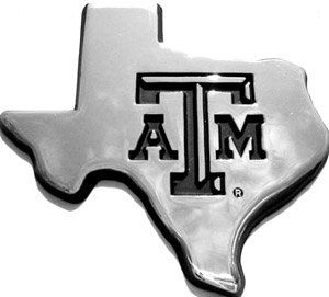 Texas A&M University Aggies Chrome Debossed Auto Emblem