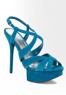 com bebe Lyndal Crisscross Suede Sandal Shoes Moroccan Blue 11 Shoes