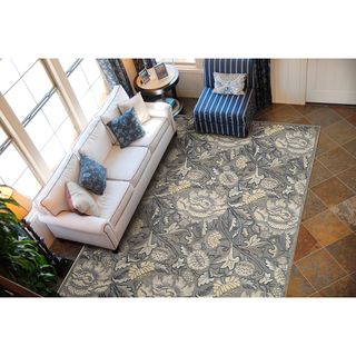 Graphic Illusions Floral Grey Rug (53 x 75)
