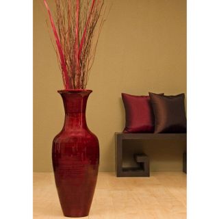 28 inch Bamboo Floor Vase & Floral Arrangement