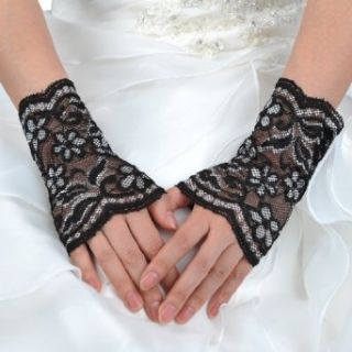 Artwedding Wrist Length Fingerless Lace Wedding Gloves
