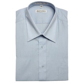 Armando Mens Light Blue Convertible Cuff Dress Shirt