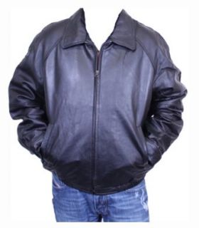Dona Michi Mens Bomber Jacket Genuine Lamb Leather Black