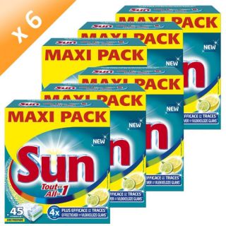 Lot de 6   Sun tout en 1 Citron 45 doses   Tout en 1  Fonctions