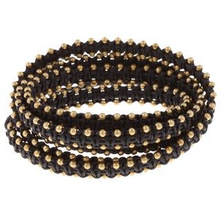 Goldtone Bead Design 5 Wrap Bracelet