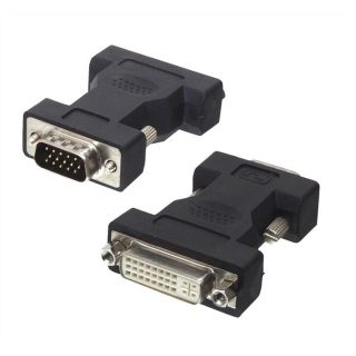 Connecteurs DVI 29 pins femelle   HD VGA 15 pins mâle.