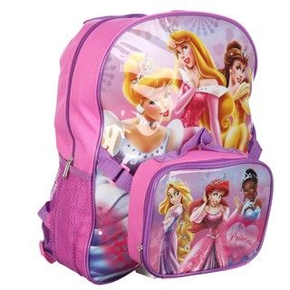 Disneys Princesses 16 inch Backpack with Lunch Tote