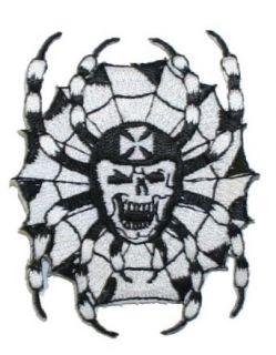 Spiderweb Skull Iron Cross Embroidered iron on Motorcycle