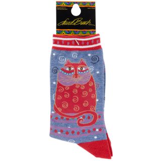 Laurel Burch Socks Crimson Cat