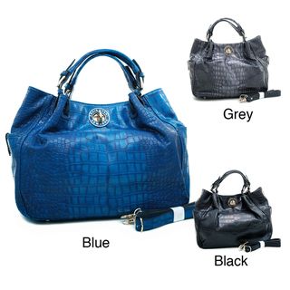 Anais Gvani Scrunched Croc embossed Tote Bag