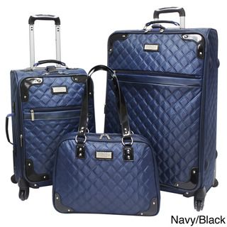 Beverly Hills Country Club BH4800 3 piece Quilted Spinner Luggage Set