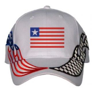 LIBERIA / LIBERIAN FLAG USA Flag / Checker Racing Hat