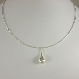 Jewelry by Dawn Large Solid Teardrop Sterling Silver Omega Chain