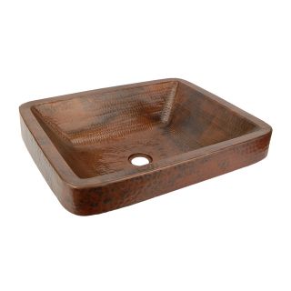 Rectangle Skirted Vessel Hammered Copper Sink Today $365.00