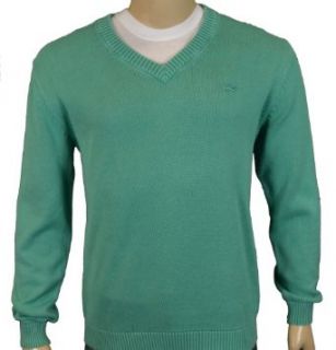Lacoste Mens Vintage Wash V Neck Sweater Green Large (6