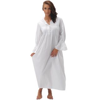 Alexander Del Rossa Womens Romeo & Juliet White Cotton Nightgown