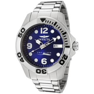 Invicta Mens Pro Diver Blue Dial Stainless Steel Watch