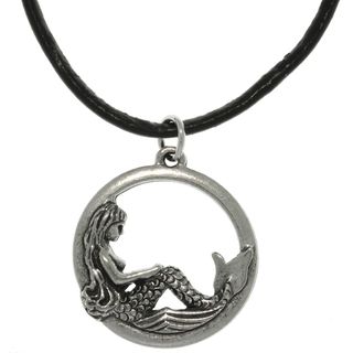 CGC Pewter Mermaid Leather Cord Necklace