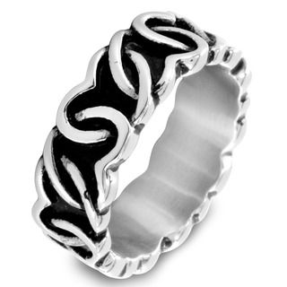 Stainless Steel Continuous Interlocking Heart Ring
