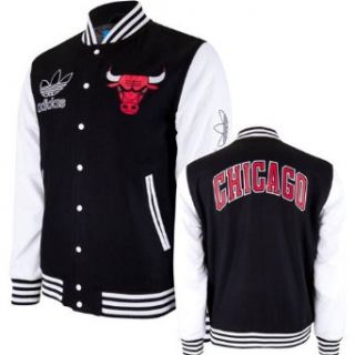 Chicago Bulls Adidas Originals Wool Varsity Jacket   Black