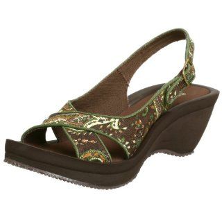  Skechers Cali Womens Sweet Pea Wedge Sandal,Chocolate,10 M Shoes