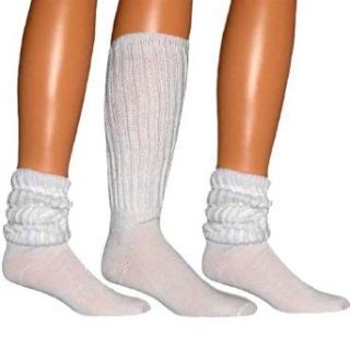 White All Cotton 3 Pack Extra Heavy Super Slouch Socks