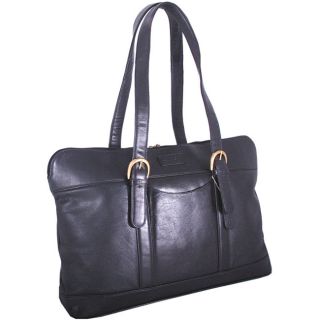 Leatherbay Womens Commuter 17 inch Leather Laptop Tote
