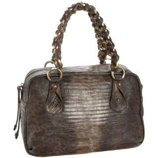  Bruno Magli Liz Reptile Embossed Satchel,Taupe,one size Shoes