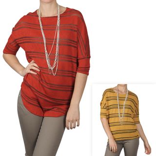 Journee Collection Womens Striped Dolman Sleeve Sweater